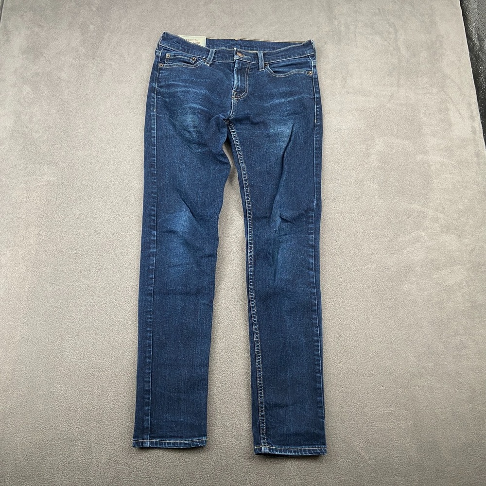 Hollister Super Skinny Jeans Womens 29x32 Blue Medium Wash Denim Casual Mid Rise